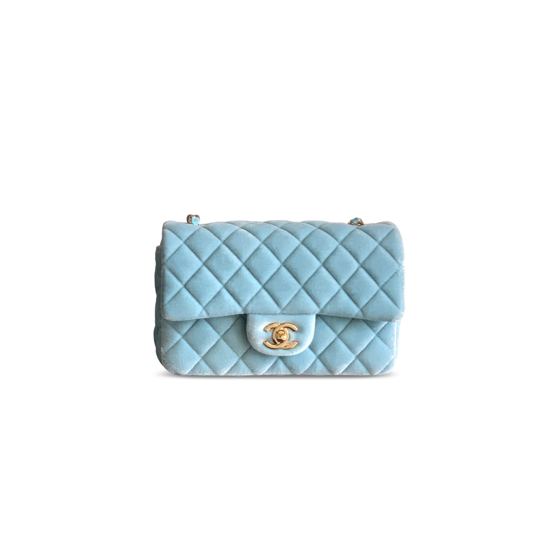 Ch**el mini classic handbag velvet (20*12*6cm)